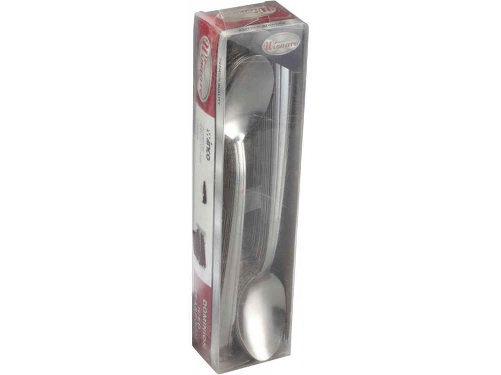 Winco 0081-02 Dominion 18/0 Medium Weight 2doz/pk Iced Teaspoon