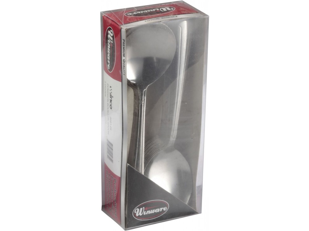 Winco 0081-04 Dominion 18/0 Medium Weight 2doz/pk Bouillon Spoon