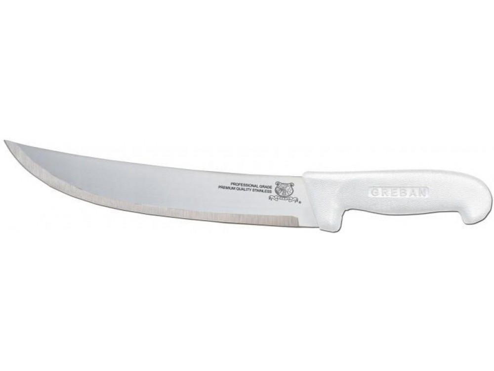 Omcan 12229 White Polypropylene Handle 10" Steak Knife