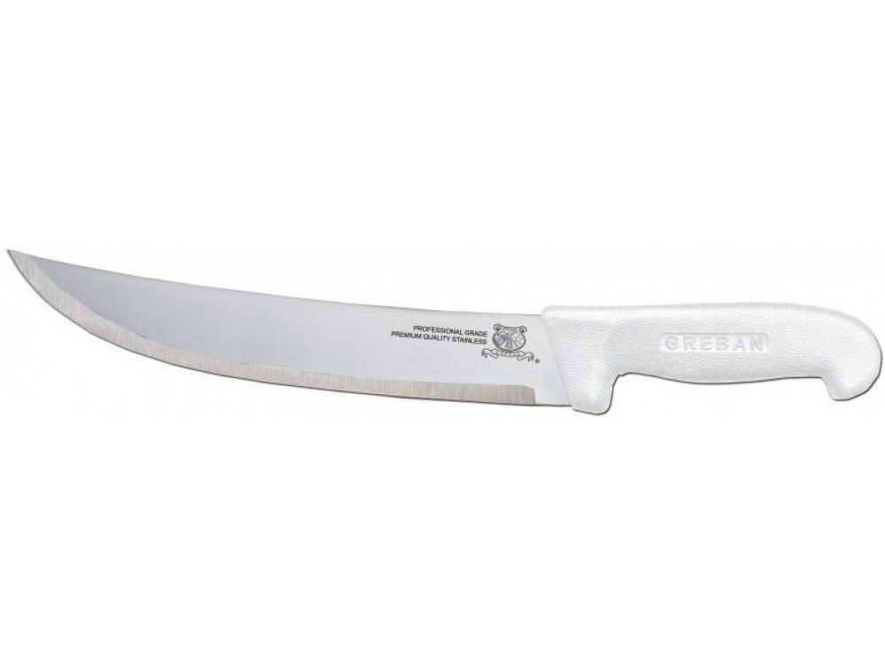 Omcan 12293 White Polypropylene Handle 12" Steak Knife