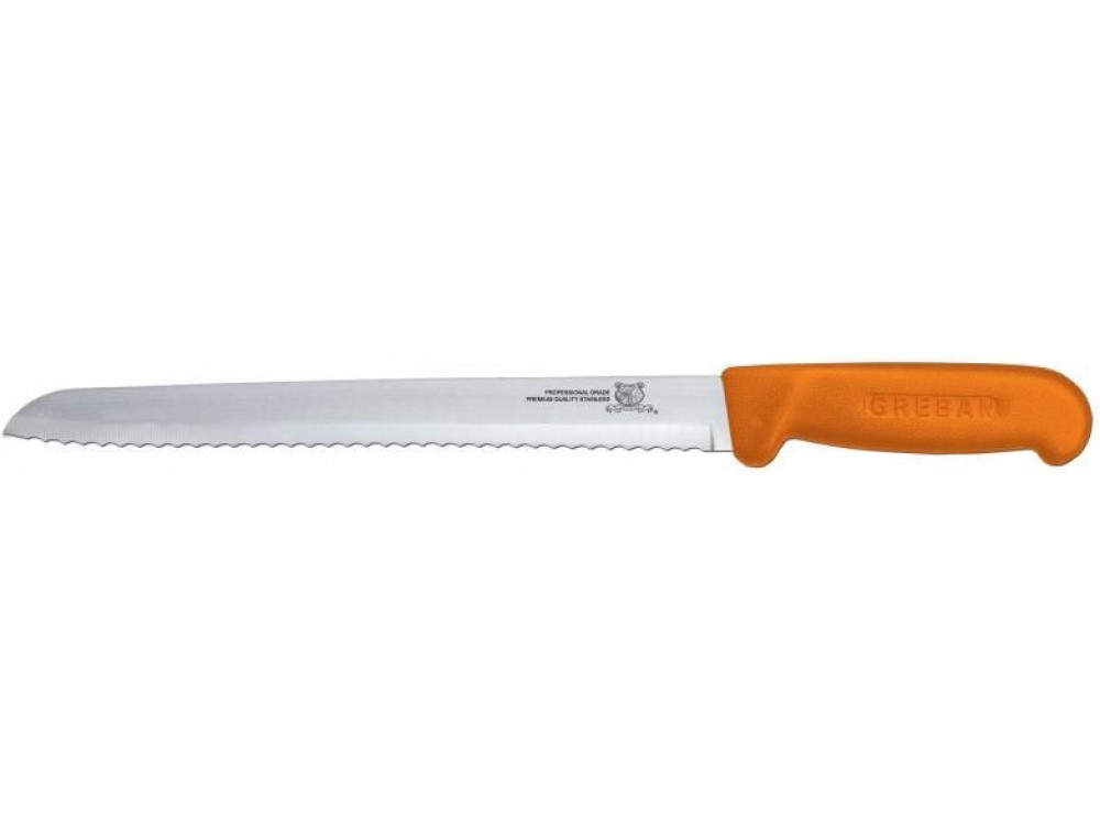 Omcan 12630 Orange Polypropylene Handle 8" Slicer Narrow Blade Knife