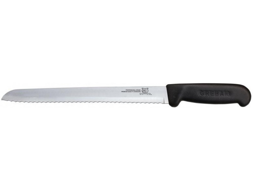 Omcan 12738 Black Polypropylene Handle 10" Slicer Narrow Blade Knife