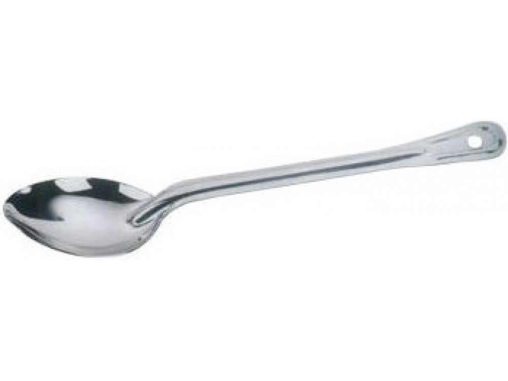 Omcan 80702 15" Stainless Steel Solid Basting Spoon