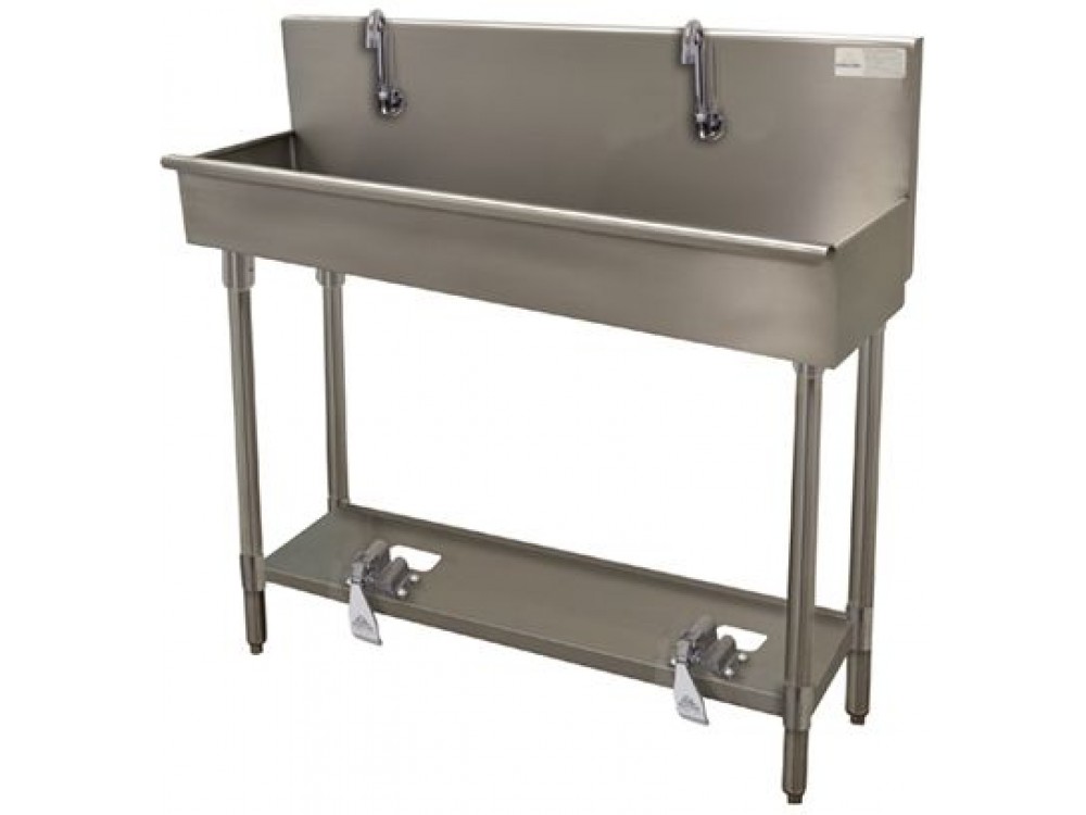 Advance Tabco 19-18-40FV 8" Deep 16 Gauge Toe-Push Operated Square Corner Hand Sink