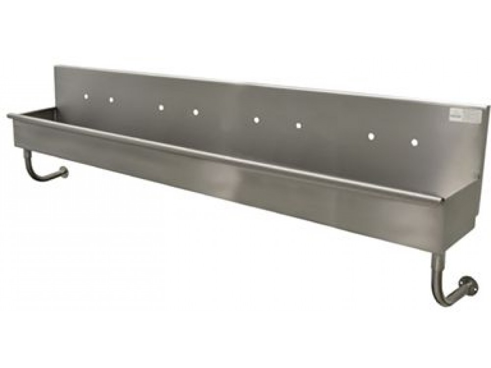 Advance Tabco 19-18-80 80" 8" Deep 16 Gauge Manual Operated Square Corner Hand Sink