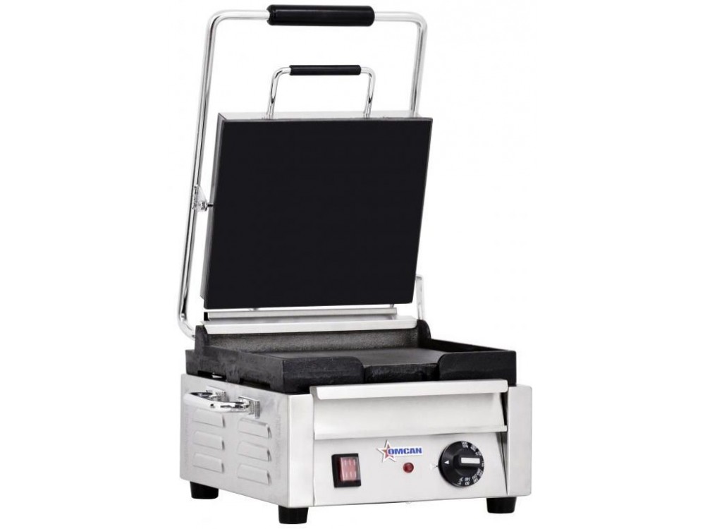 Omcan PG-CN-0515-F 17" Top and Bottom Smooth Surface Single Panini Grill