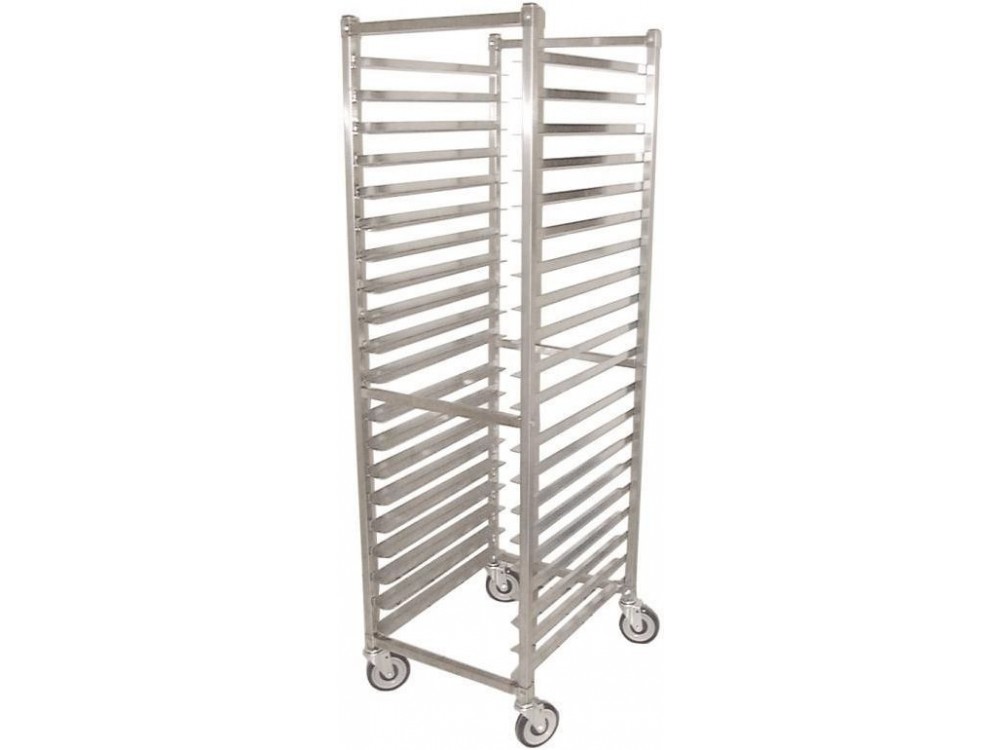 Omcan 23834 20 slides and 3" spacing Stainless Steel Square Flat Top Pan Rack