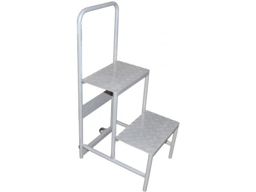 Omcan 31368 All Steel Heavy-Duty Step Ladder with Bar