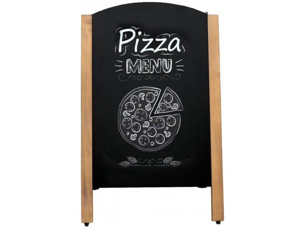 Omcan 31397 Decorative Mahogany Color Partial Frame A-Frame Sidewalk Menu Chalkboard