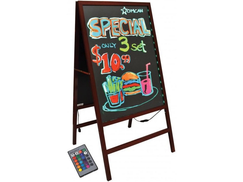 Omcan 39860 Remote Control Double Sided Refined Tempered Glass LED Display Flas Board