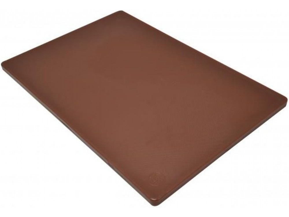 Omcan 41199 12" X 18" X 1/2" Polyethylene Brown Rigid Cutting Board