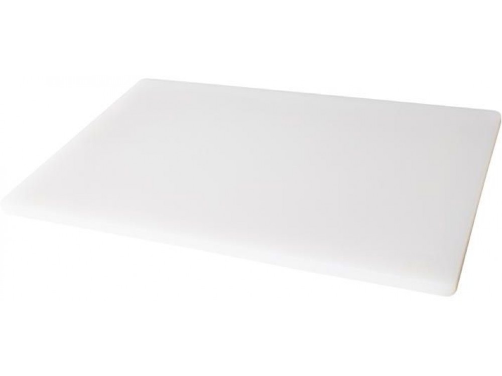 Omcan 41202 15" X 20" X 1/2" Polyethylene Pre-Cut White Rigid Cutting Board