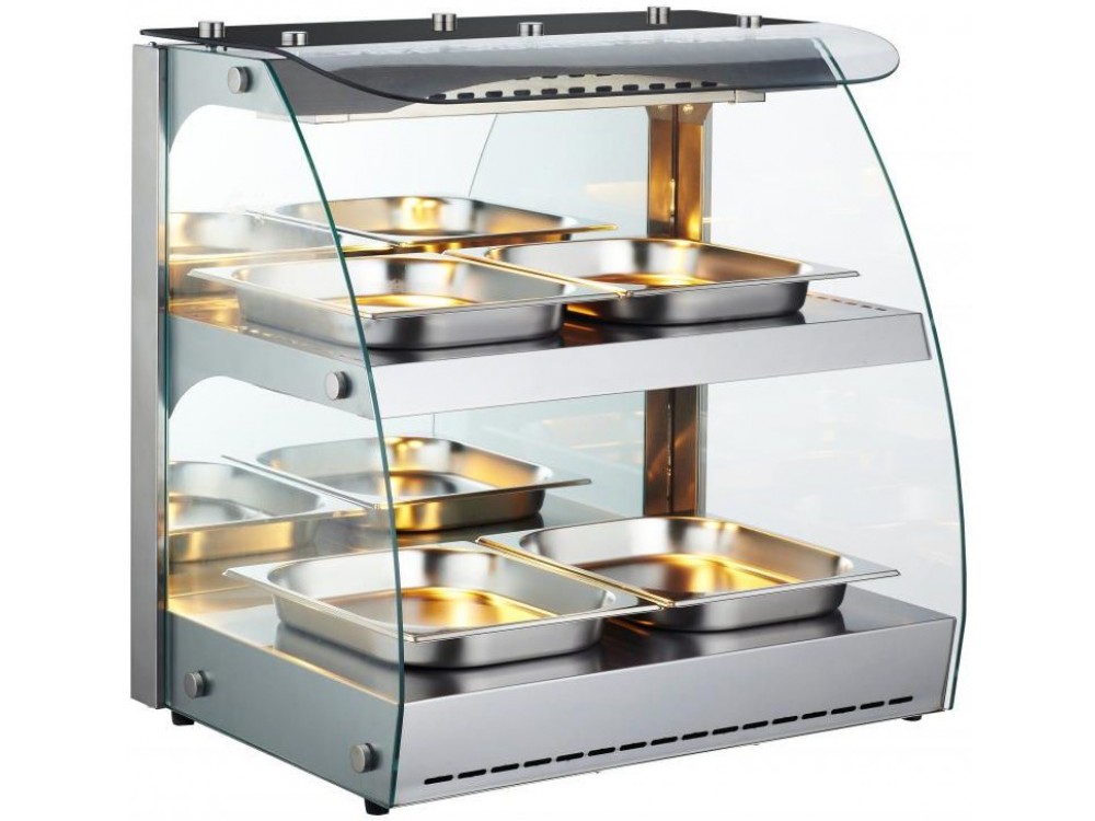 Omcan FW-CN-0100-C 100L Double-Shelf Full Service Heated Display Case