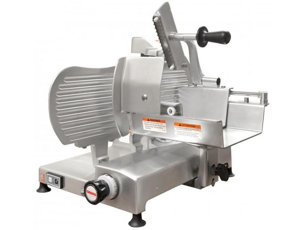 Omcan MS-IT-0313-H S-Series 250 RPM 12.3-inch Blade Horizontal Gear-Driven Meat Slicer