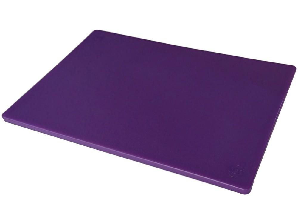 Omcan 44276 15" X 20" X 1/2" Polyethylene Pre-Cut Purple Rigid Cutting Board