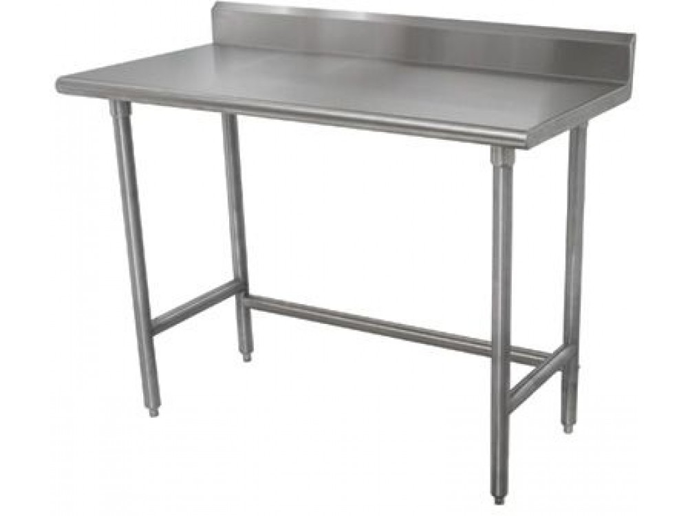 Advance Tabco TKMS-308 30" x 96" 16 Gauge Standard 5" Backsplash with Open Base Work Table