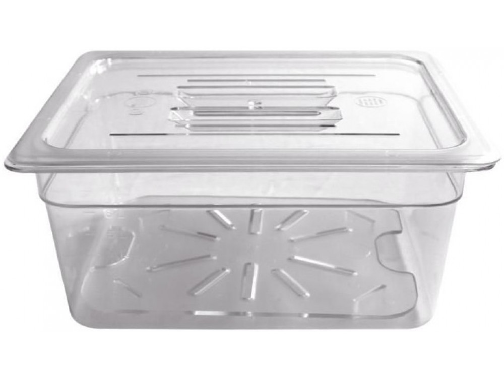 Omcan 80064 5 14/16" Deep 1/2-size Polycarbonate Clear Food Pan