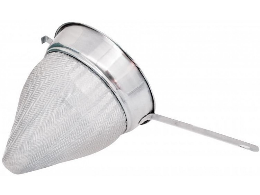 Omcan 80121 12Pcs Flat handle 10-inch Stainless Steel 40 Mesh Bouillon Strainer