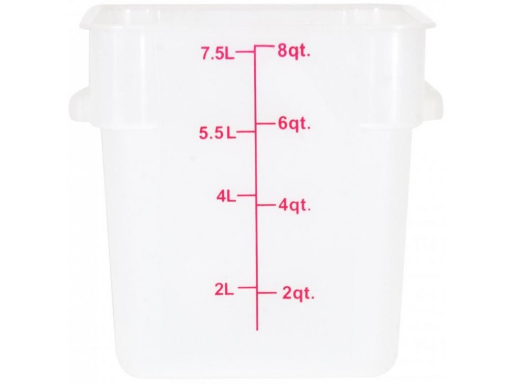 Omcan 80193 8 QT Polypropylene Translucent Square Food Storage Container