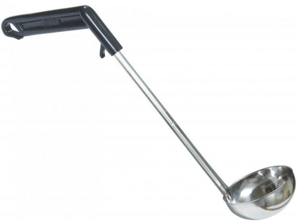 Omcan 80321 12Pcs 118 ml 13" Black Handle Long Stainless Steel Ladle