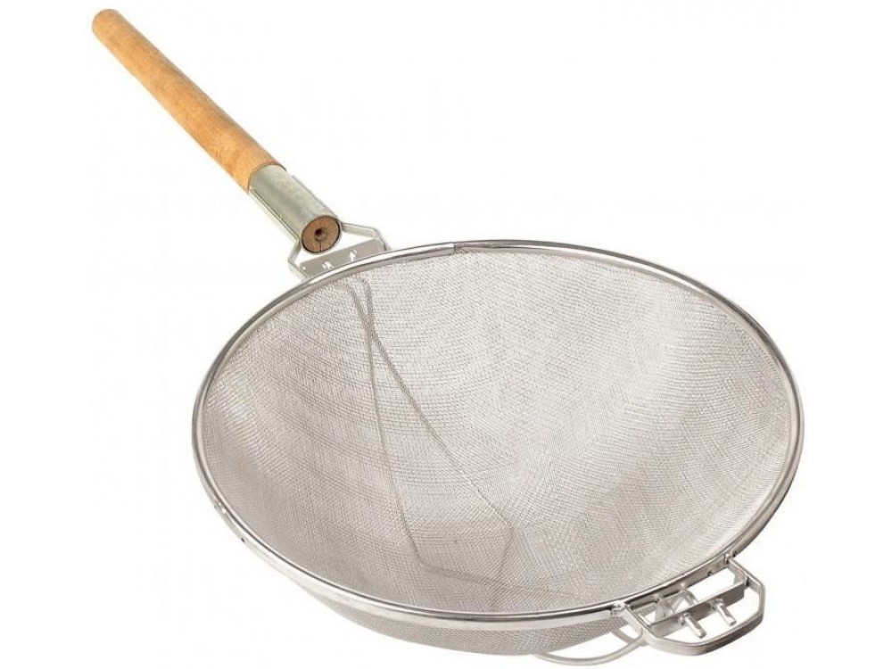 Omcan 80369 6Pcs 14-inch Tinned Mesh Reinforced Double Mesh Strainer