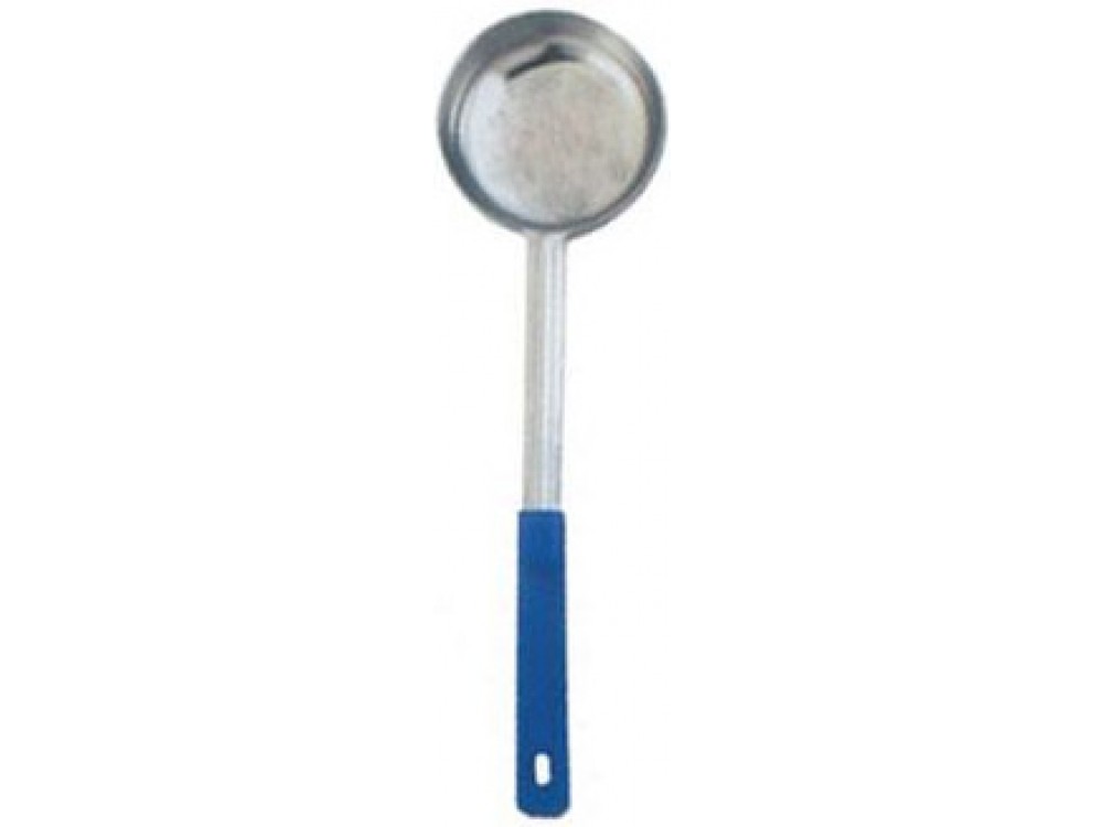 Omcan 80781 Blue Handle 8 oz. 1pc Stainless Steel Solid Portion Control Spoon