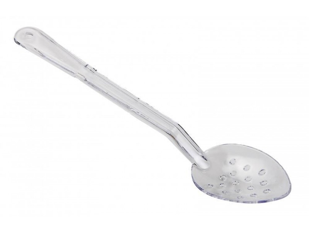 Omcan 85095 12Pcs 13-inch Clear Polycarbonate Perforated Serving Spoon