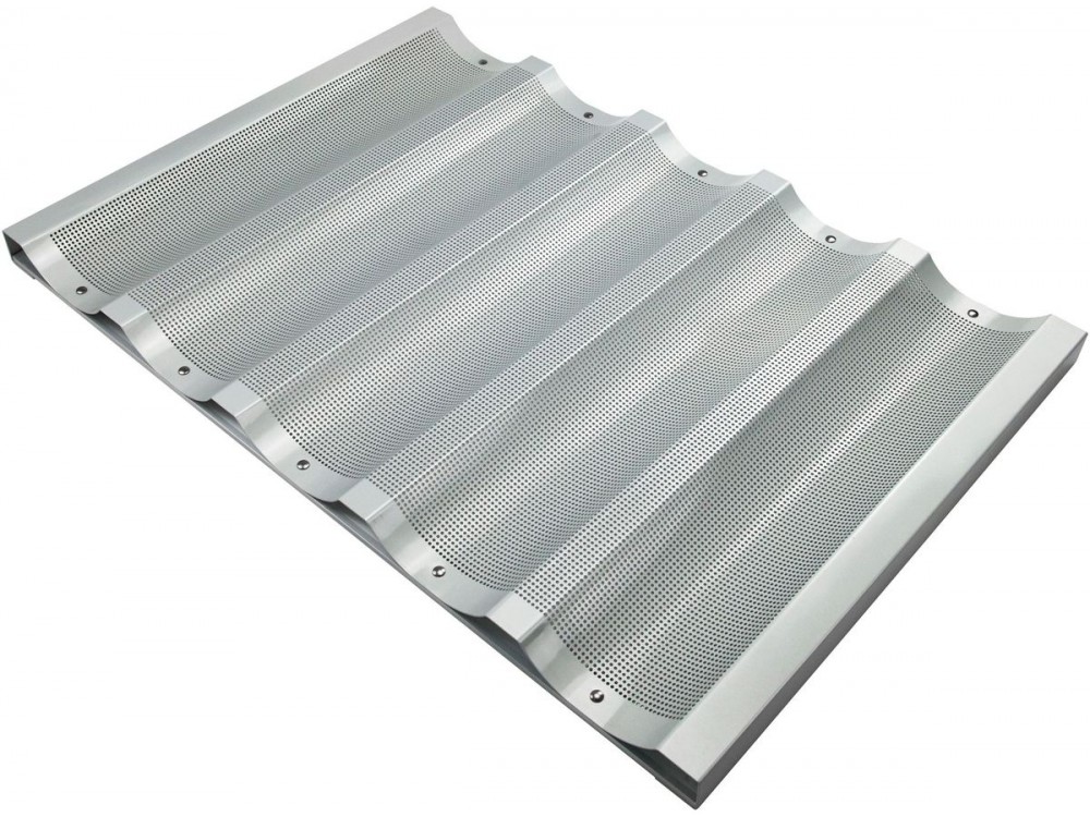 Winco ABP-5W 5 Slots Wide Aluminum Baguette Pan