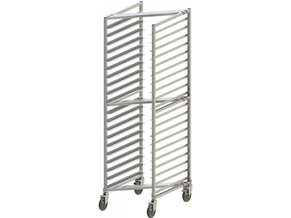 Winco ALZK-20BK Aluminum Nesting Style 3" spacing 20 Tier Sheet Pan Rack with Brake