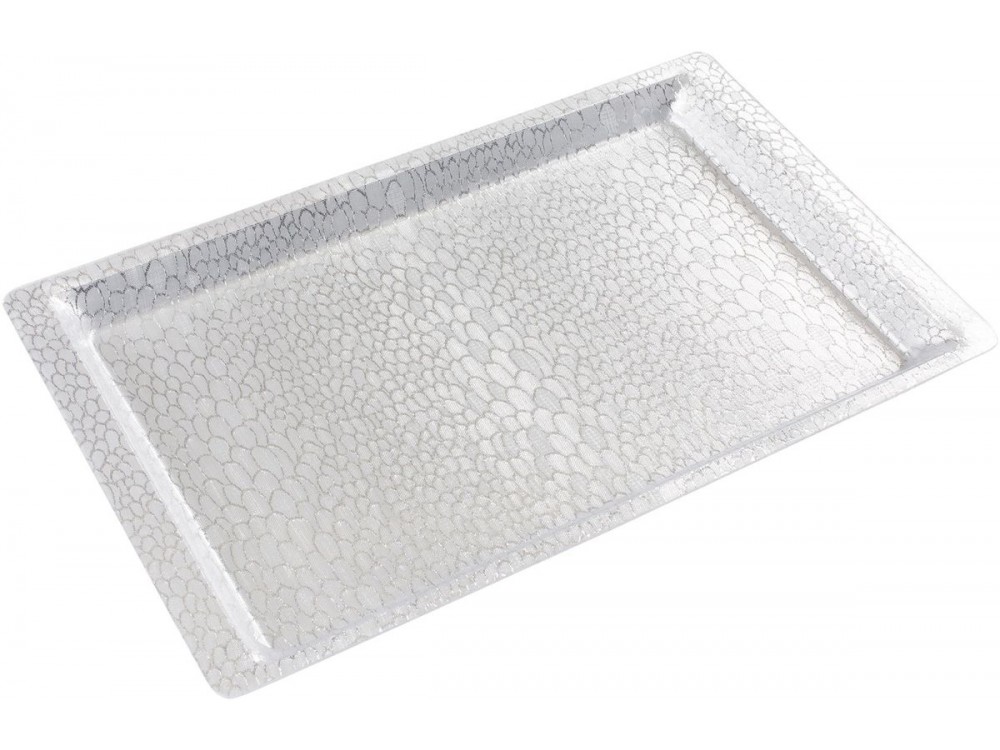 Winco AST-1S Silver Acrylic Textured Display Tray