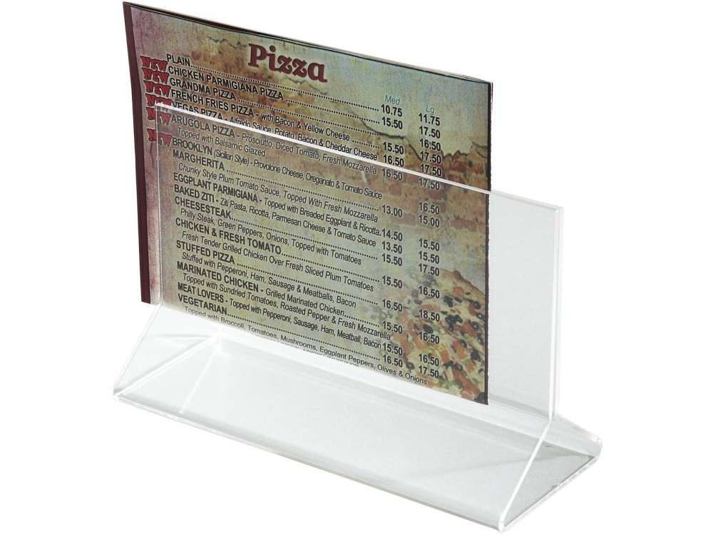 Winco ATCH-53 Double Sided Clear 5 1/2 x 3 1/2 Acrylic Table Sign Holder