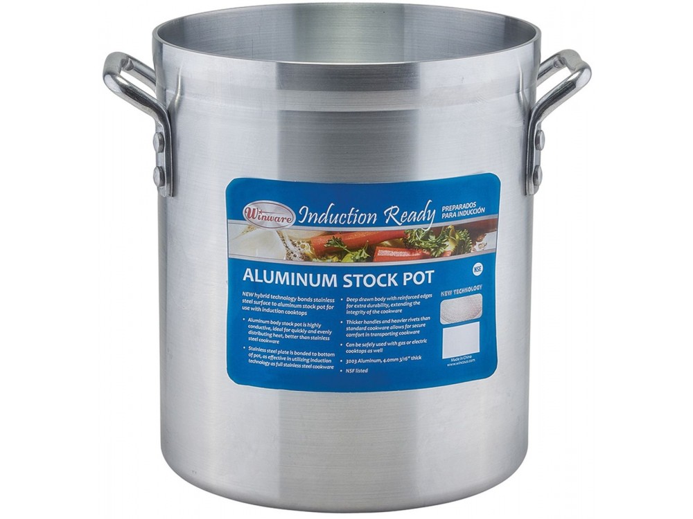 Winco AXSI-12 Induction Ready Aluminum 12 Quart Stock Pot