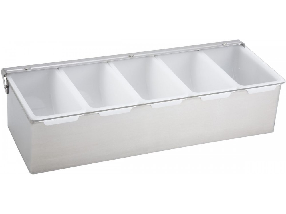 Winco CDP-5 5 Compartment Condiment Holder with Stainless Steel Base
