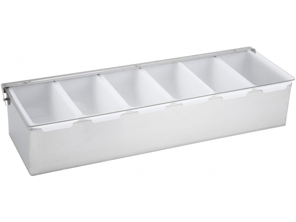 Winco CDP-6 6 Compartment Condiment Holder with Stainless Steel Base