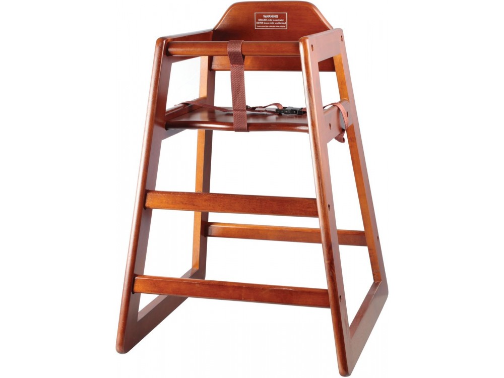 Winco CHH-104 Walnut Wooden High Chair