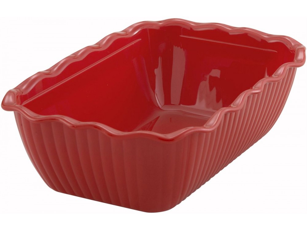 Winco CRK-10R Red 10" x 7" Deli Crock