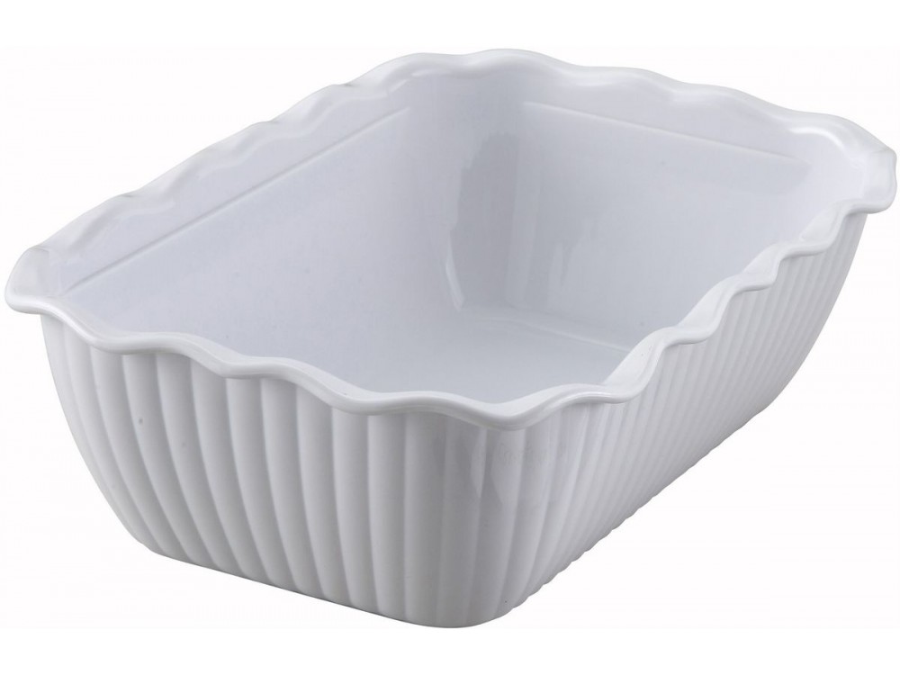Winco CRK-10W White 10" x 7" Deli Crock