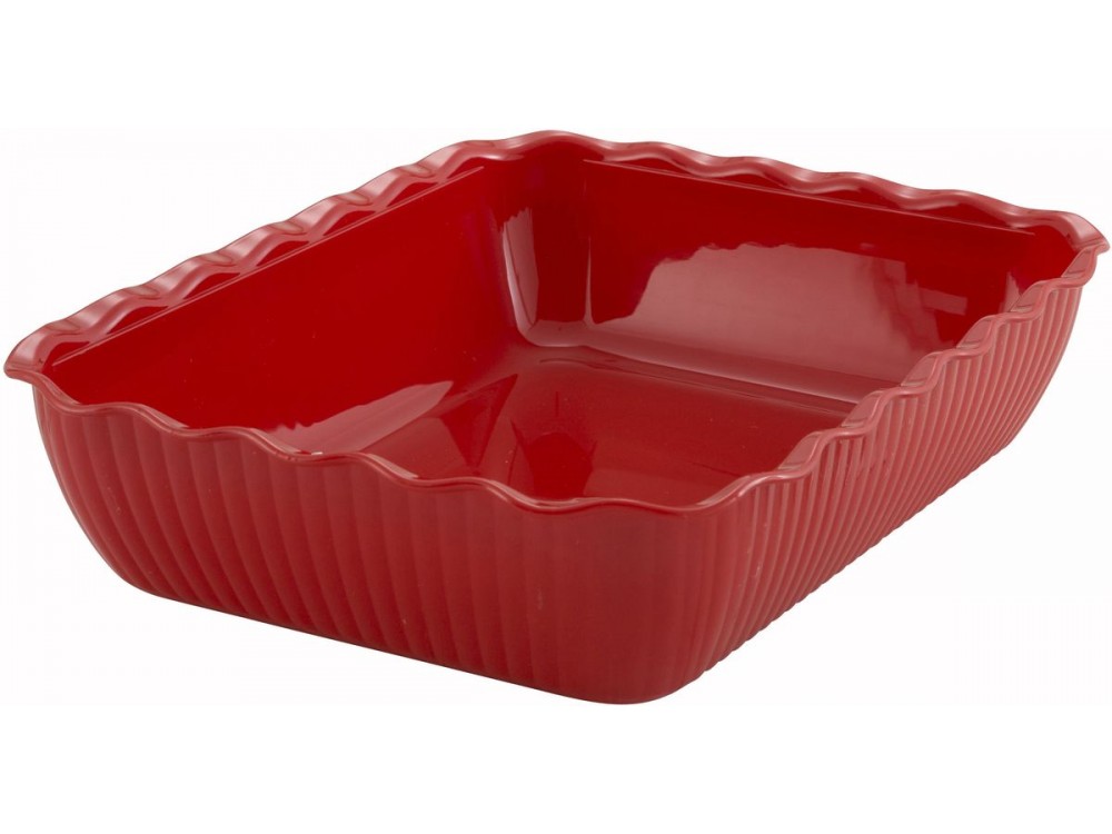 Winco CRK-13R Red 13" x 10" Deli Crock