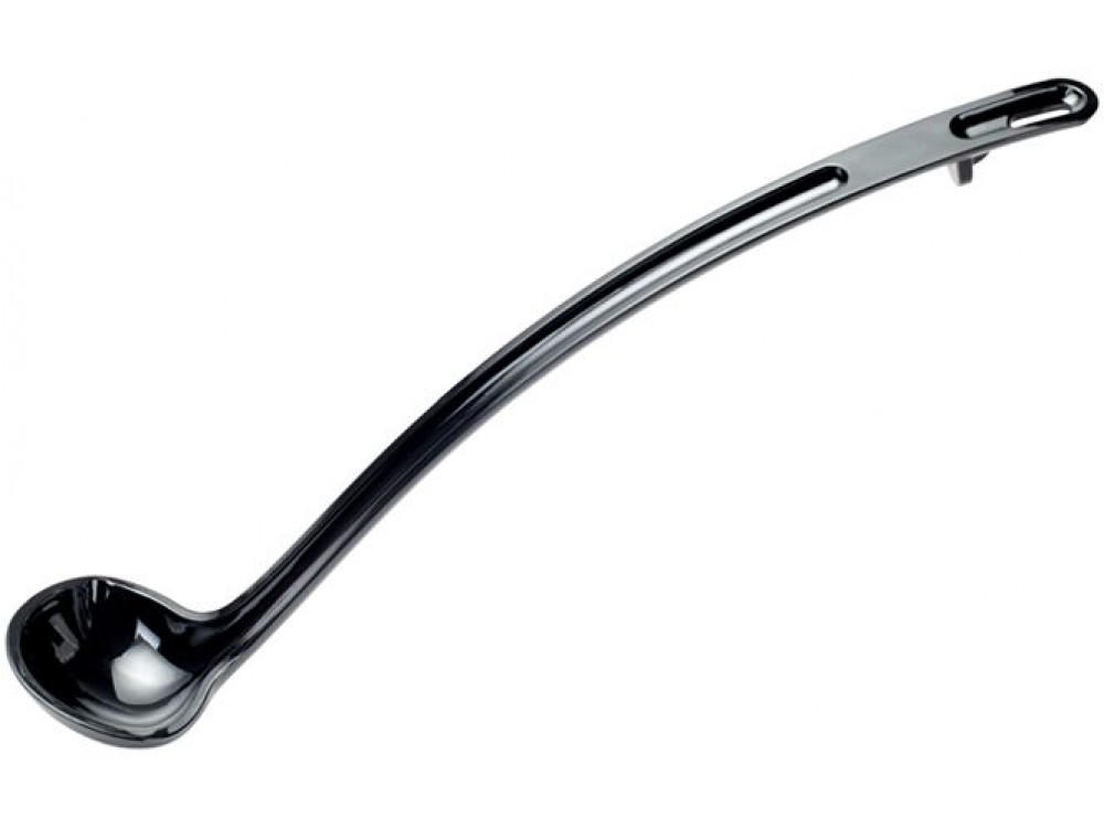 Winco CVLD-13K Curv Series 1 oz Black Polycarbonate One-Piece Ladle