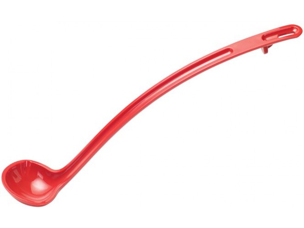 Winco CVLD-13R Curv Series 1 oz Red Polycarbonate One-Piece Ladle