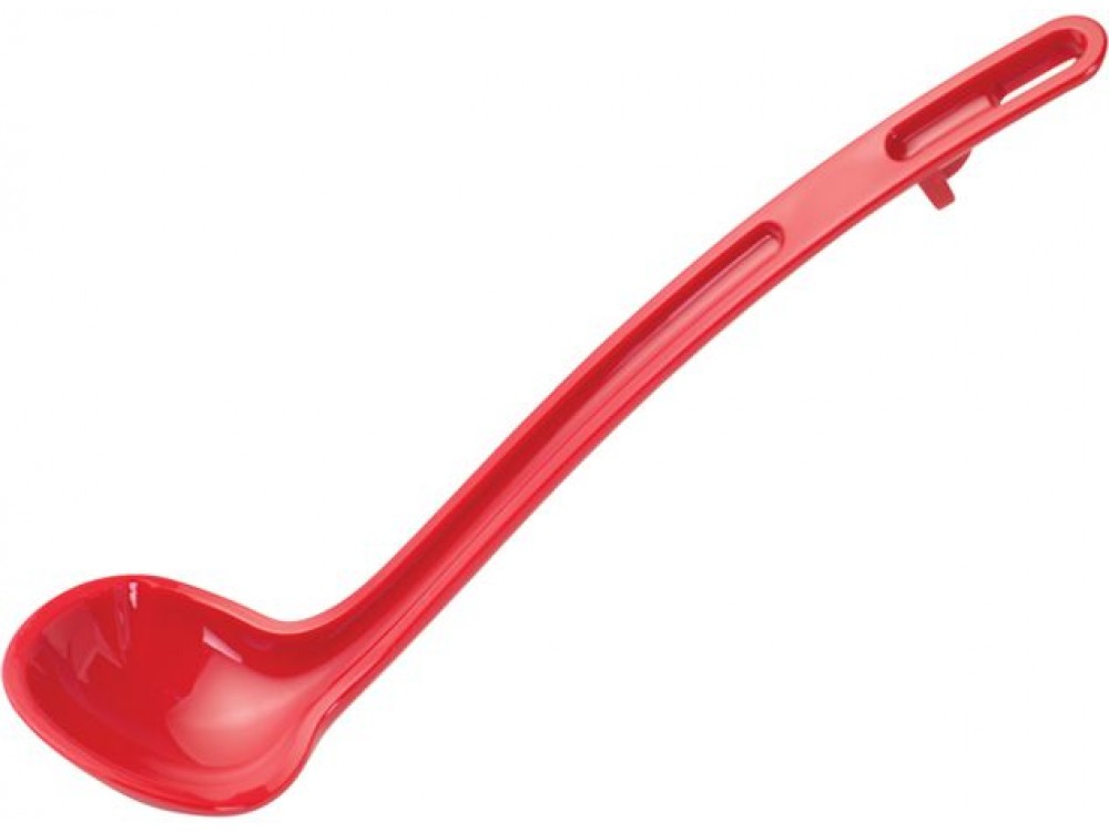 Winco CVLD-8R Curv Series 3/4 oz Red Polycarbonate One-Piece Ladle
