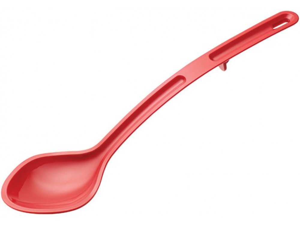 Winco CVSS-13R Curv Series Red Solid Polycarbonate Serving Spoon