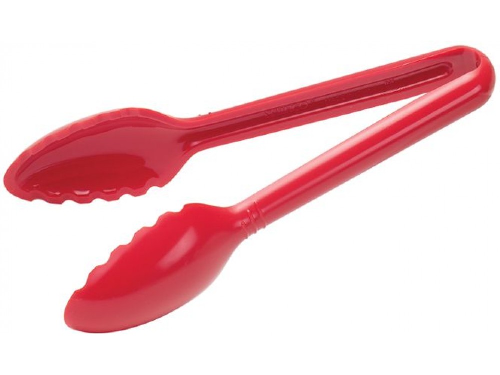 Winco CVST-6R Curv Series Red Polycarbonate Serving Tong