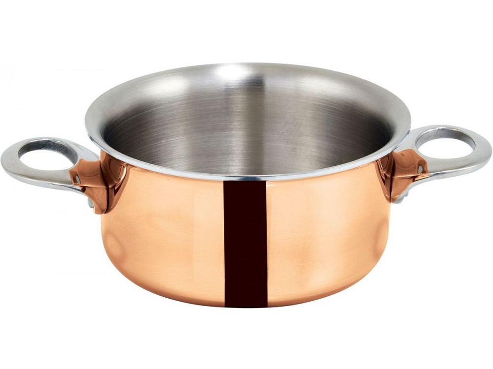 Winco DCCR-3C Copper Plated 15 OZ. Mini 3.75" casserole
