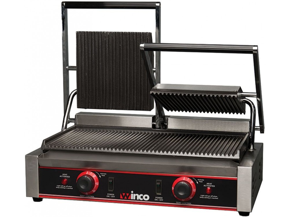 Winco EPG-2 Double 19" x 9" Surface Panini Grill