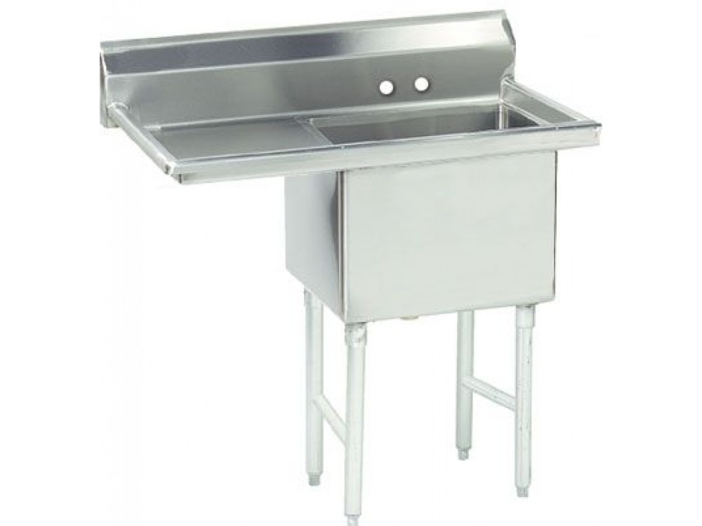 Advance Tabco FC-1-2424-18L Left-Hand Drainboard 1-Compartment Fabricated Economy Sink
