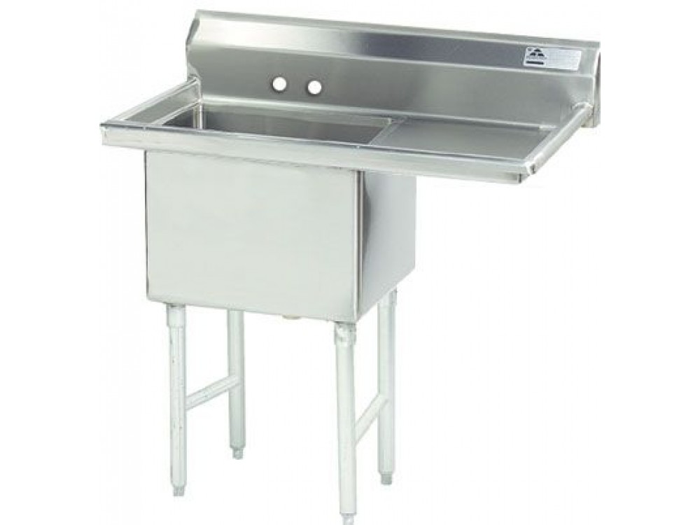 Advance Tabco FC-1-1824-24R Right-Hand Drainboard 1-Compartment Fabricated Economy Sink