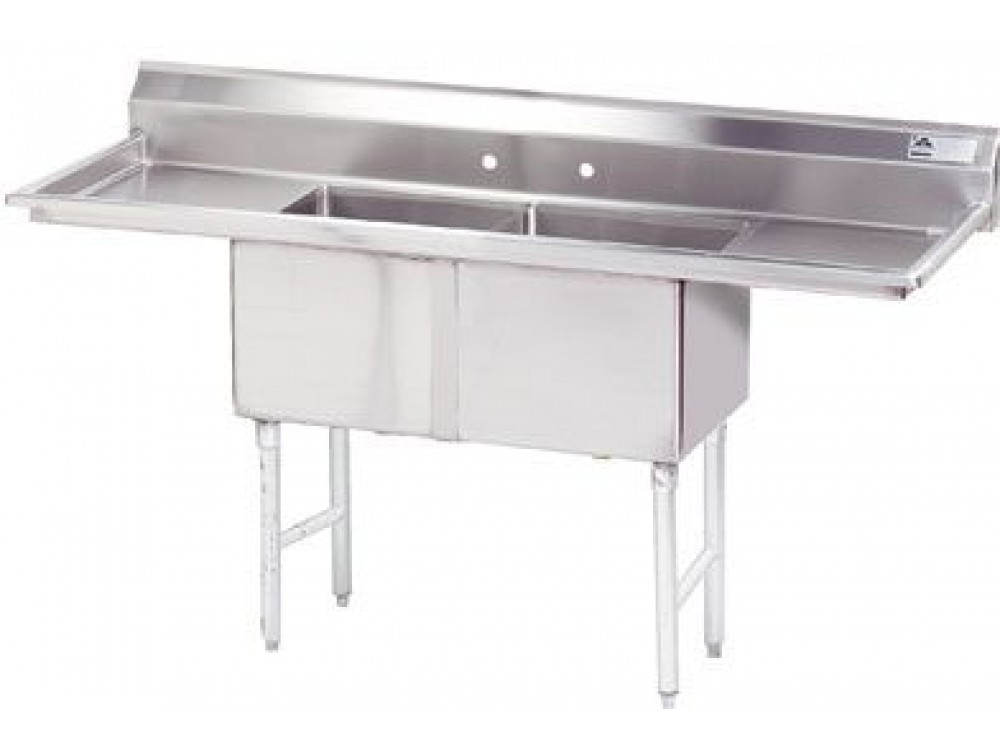 Advance Tabco FC-2-1824-18RL 2-Drain 2-Compartment Fabricated Economy Sink