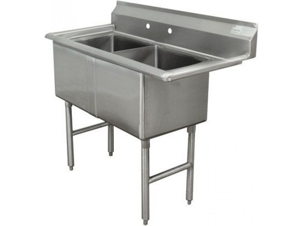 Advance Tabco FC-2-1515 No Drain 2-Compartment Fabricated Economy Sink