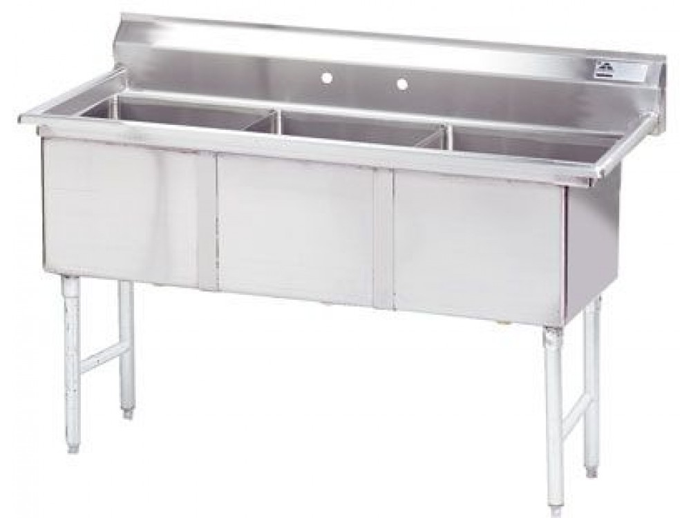 Advance Tabco FC-3-1515 No Drain 3-Compartment Fabricated Economy Sink